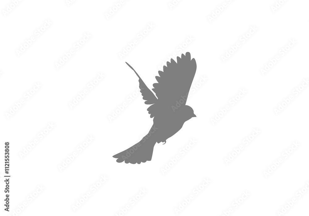 Obraz premium Flying Bird Silhouette png design template logo icon illustration