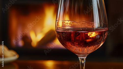 glass of red wine on the table