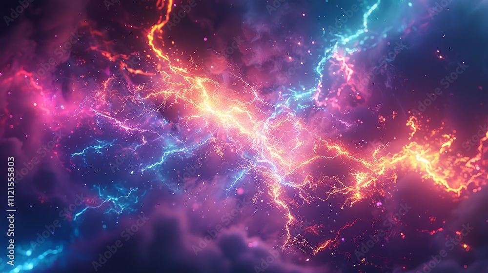 Electric Storm: Captivating Image of Thunder and Lightning, Ai Generative. Electric Storm: Captivating Image of Thunder and Lightning, Ai Generative.