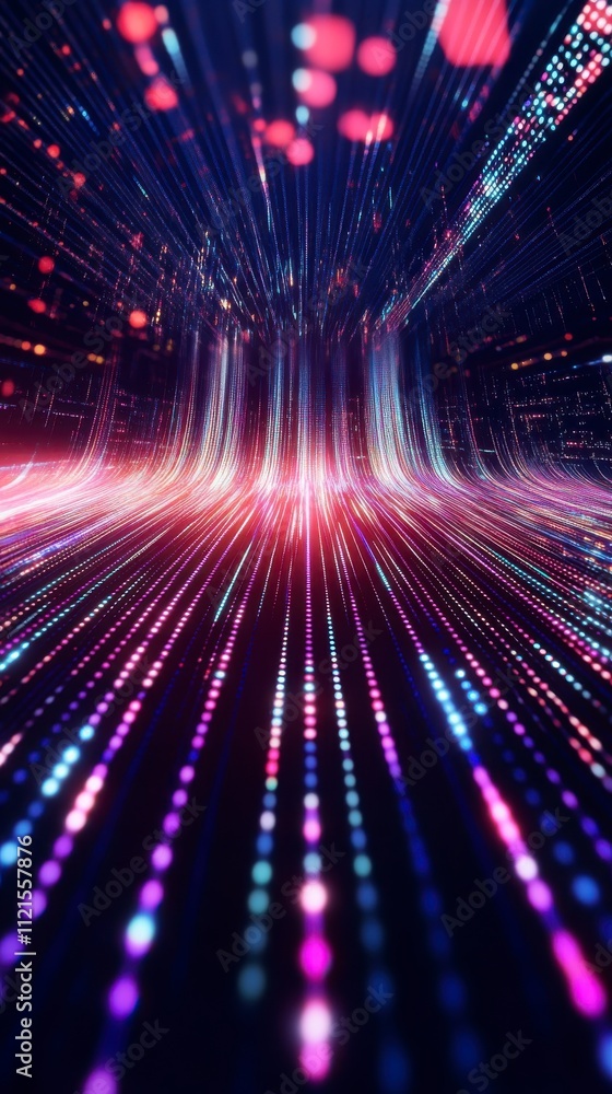 Obraz premium Dynamic Digital Art: Futuristic Data Stream Visualization