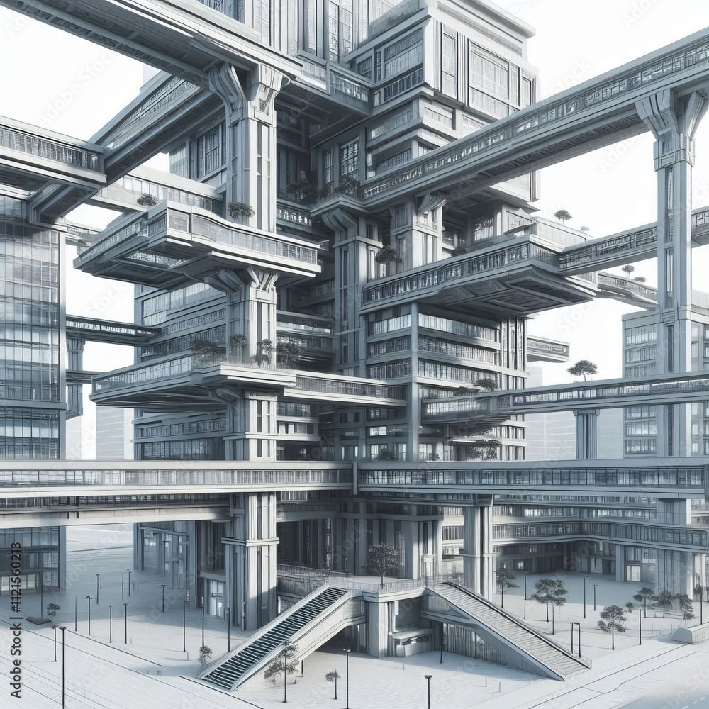 Elevated Walkway Building A structure connected by elevated walk Elevated Walkway Building A structure connected by elevated walk