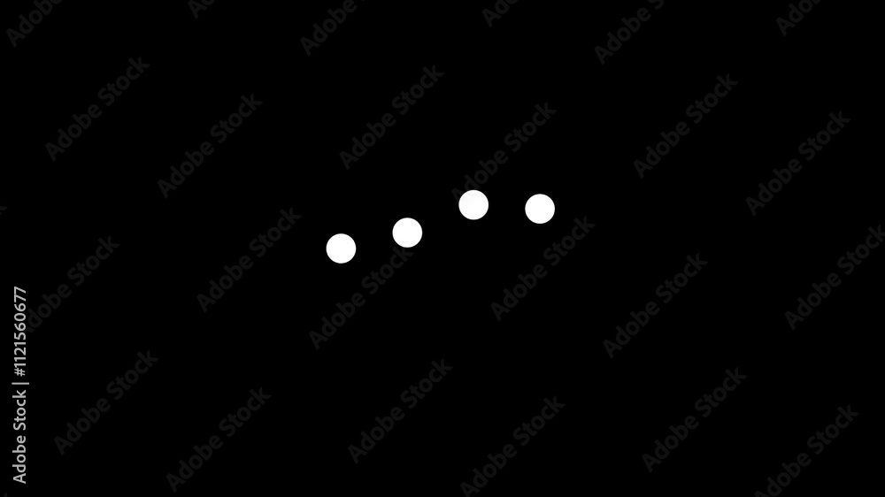 Animated 4 dots blinking loader. Ellipsis. Simple black and white loading icon