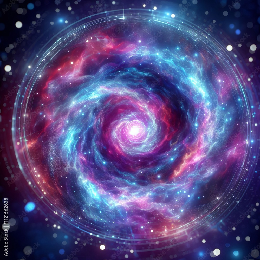 Galactic Nebula Animation A vibrant swirling hologram depicting Galactic Nebula Animation A vibrant swirling hologram depicting