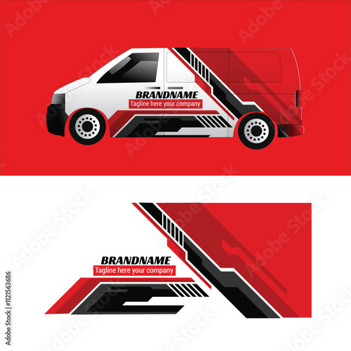Vector design decal branding car cargo van.