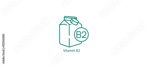 Vitamin B2 Icon: Vitamin B2 Vector Icon - Key Vitamin for Energy and Eye Health