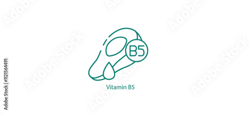 Vitamin B5 Icon: Vitamin B5 Vector Icon - Key Nutrient for Energy and Hormone Production