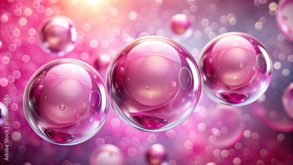 Pink Serum Bubbles 3D Render, Bokeh Background, Cosmetic Product, Beauty, Skincare, Molecular Structure, High-Resolution Image, PNG Download Pink Serum Bubbles 3D Render, Bokeh Background, Cosmetic Product, Beauty, Skincare, Molecular Structure, High-Resolution Image, PNG Download