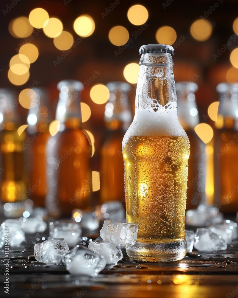 Stylish and creative beer bottle poster design perfect for home bars and pub decor enthusiasts Stylish and creative beer bottle poster design perfect for home bars and pub decor enthusiasts