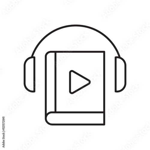 Audiobook icon vector isolated.