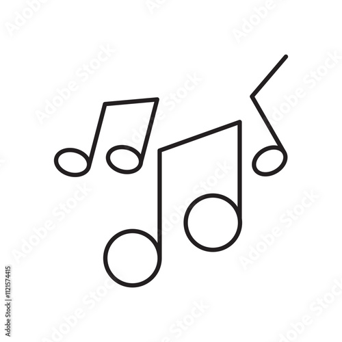 Music note icon vector isolated.