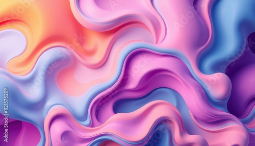 Abstract Pastel Swirls Colorful Fluid Design