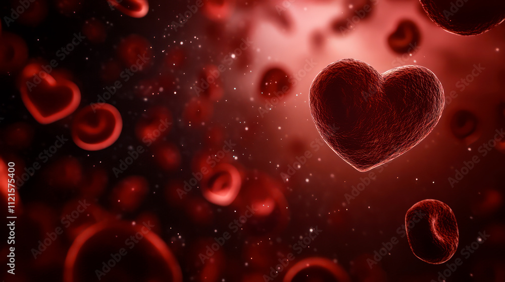 Red blood cells in shape of hearts - love is in our veins Red blood cells in shape of hearts - love is in our veins
