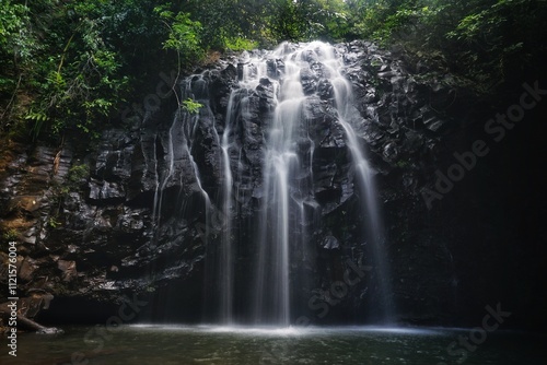 Waterfall long exposure in the rainforest of Australia.