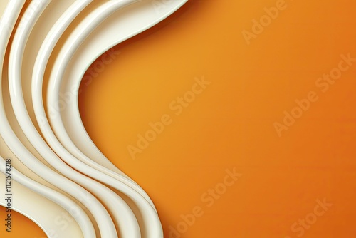 Dynamic swirling vortex, bright orange background, showcasing innovative solutions for sustainable energy. photo