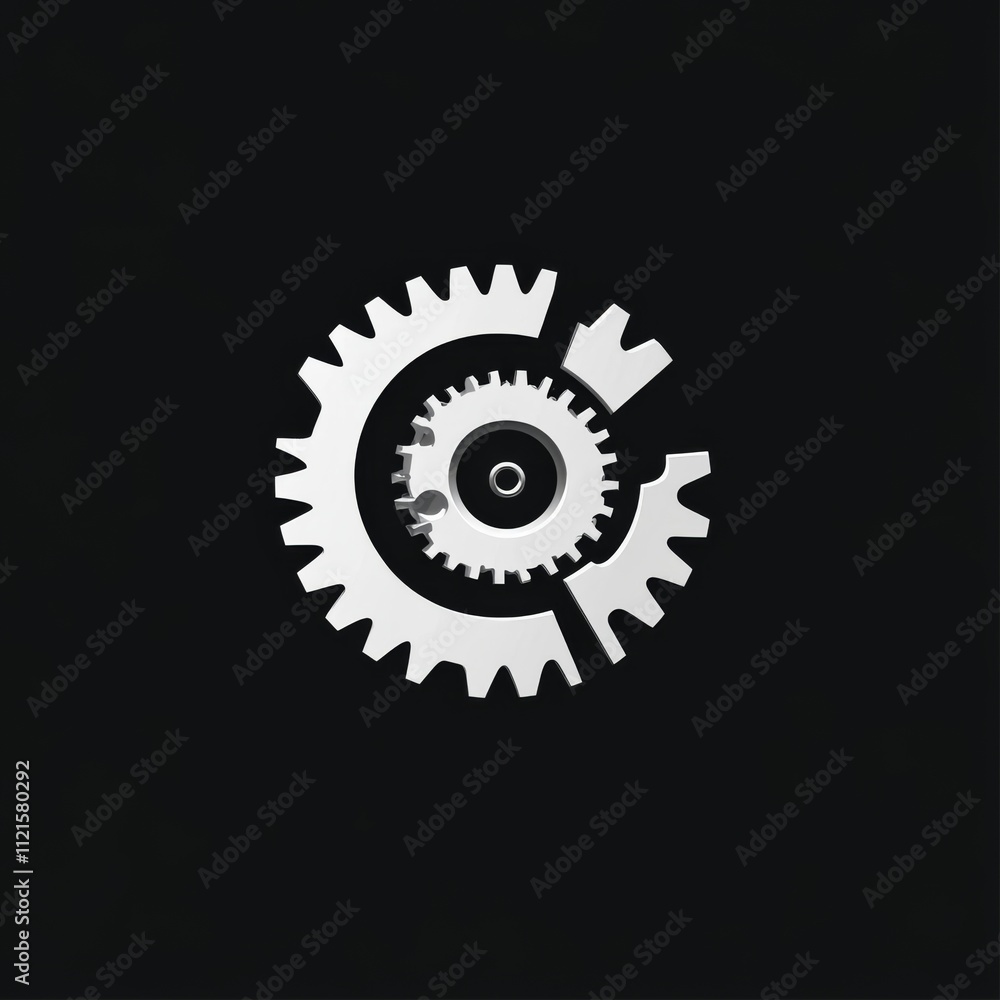 Modern Abstract Gear System Technology Engineering Mechanism Industrial Machine Parts Cogwheels Modern Abstract Gear System Technology Engineering Mechanism Industrial Machine Parts Cogwheels