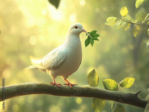A white pigeon bird
