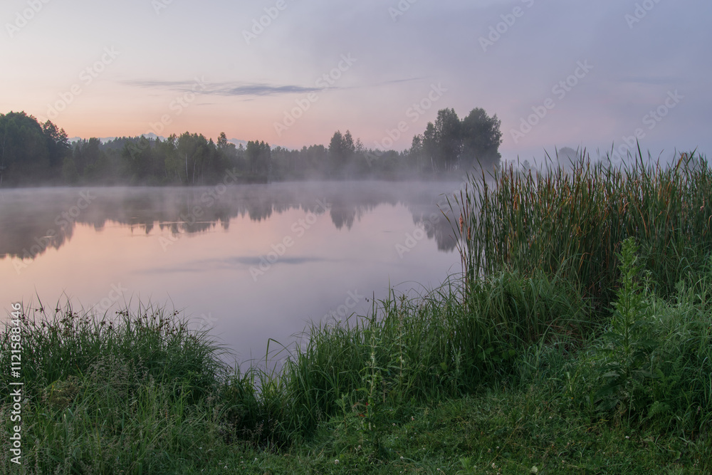 Fototapeta premium morning mist over the river