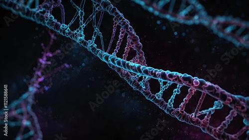 DNA Double Helix. Stunning abstract visualization, ideal for desktop wallpaper of background.  