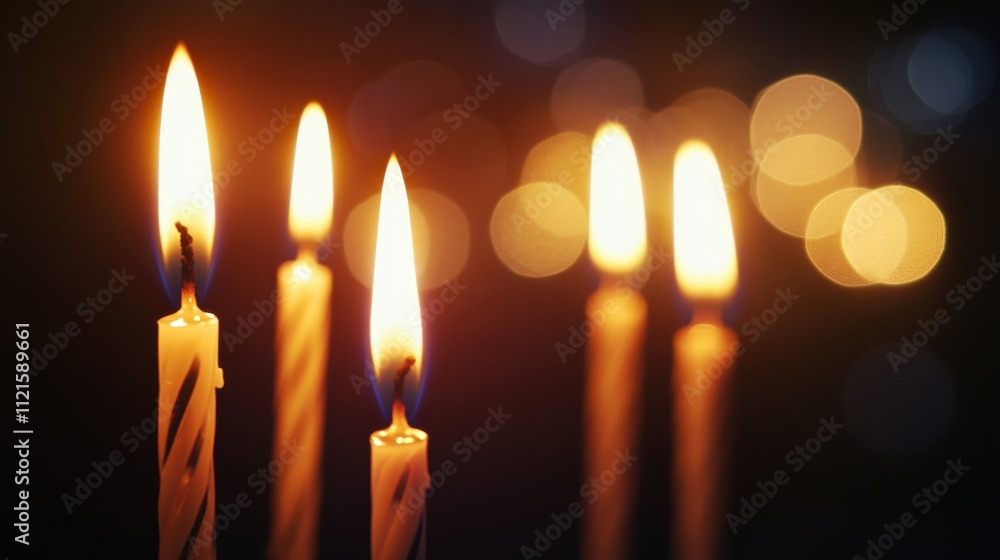 Lit candles with bokeh background. (2) Lit candles with bokeh background. (2)