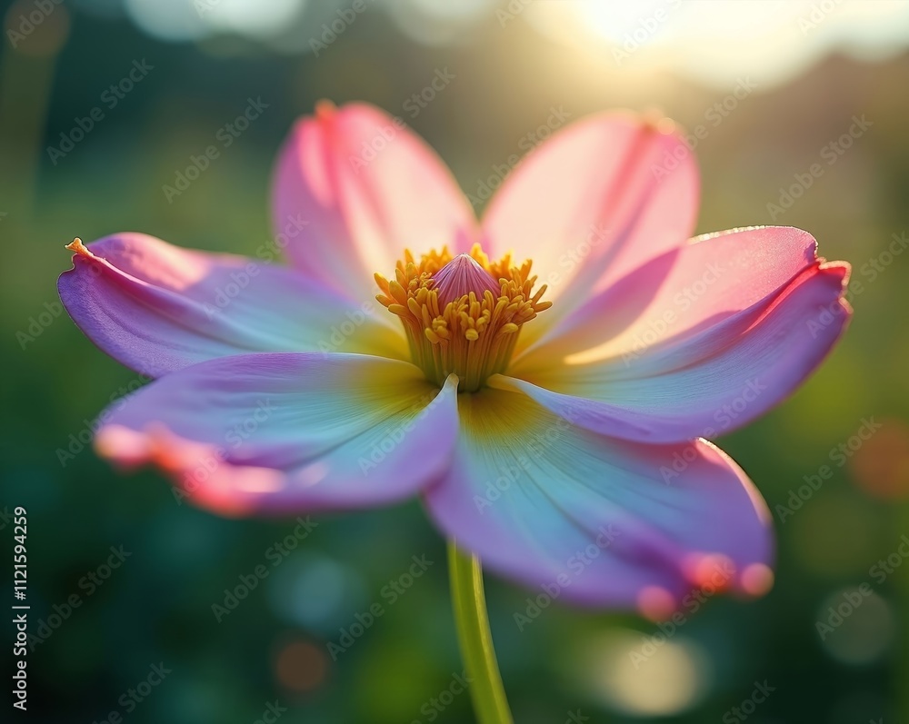 Flower with Pastel Gradient Petals and Crystal-Like Center Flower with Pastel Gradient Petals and Crystal-Like Center