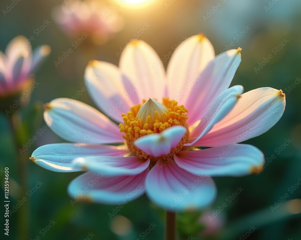 Flower with Pastel Gradient Petals and Crystal-Like Center Flower with Pastel Gradient Petals and Crystal-Like Center