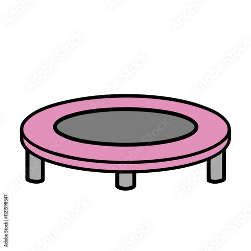 Mini Trampoline Isolated On White