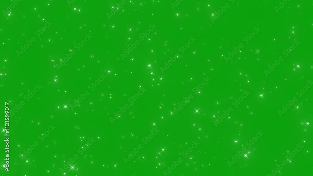 Glitter sparkle animated green screen, 3D Animation, Ultra High Definition, 4k video. White shining dust light. Bokeh light lights effect background. Concept: Christmas, party, celebrate, birthday
