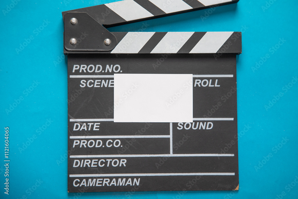Obraz premium Black clapper board with a empty card.