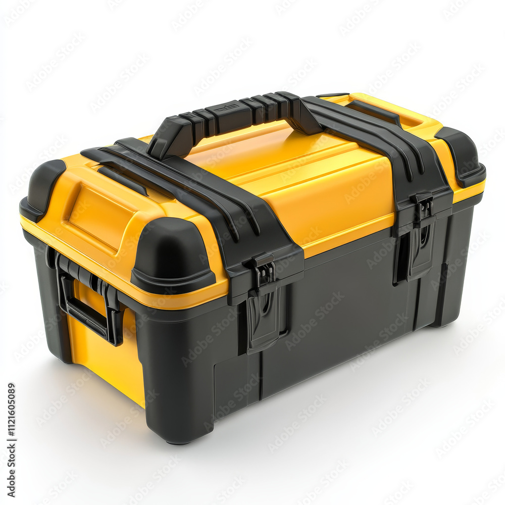 Durable Yellow and Black Tool Box with Secure Locking Mechanism Durable Yellow and Black Tool Box with Secure Locking Mechanism