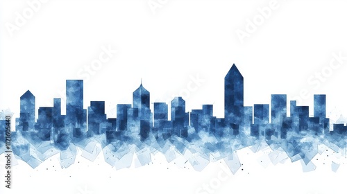 Modern Business Skyline Illustration for Global Connectivity and Continuity Themes