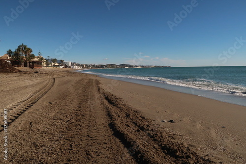 Cuadro en lienzo Beach in Cala de Mijas in Spain