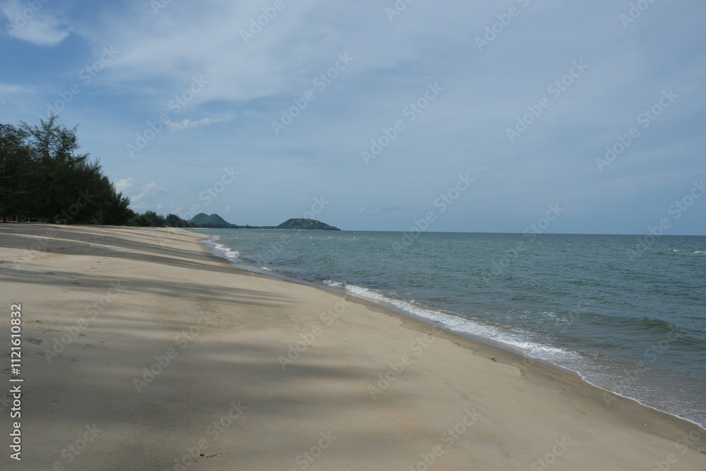 Fototapeta premium Sandy beach and sea for background