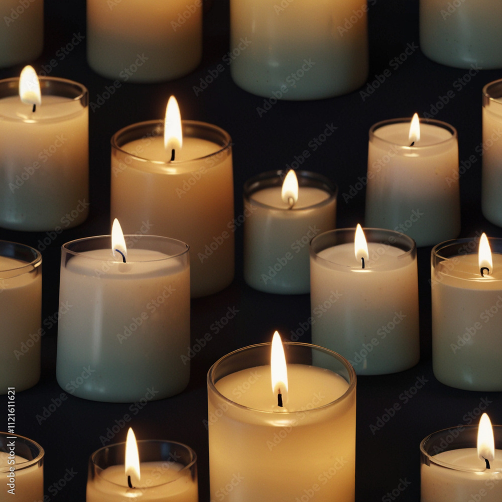 three burning candles on black background three burning candles on black background
