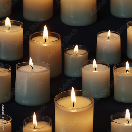 Wallpaper Mural three burning candles on black background Torontodigital.ca