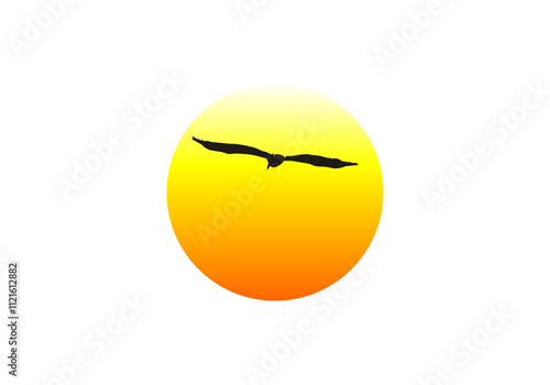 Flying Bird Silhouette png sunset design template logo icon illustration