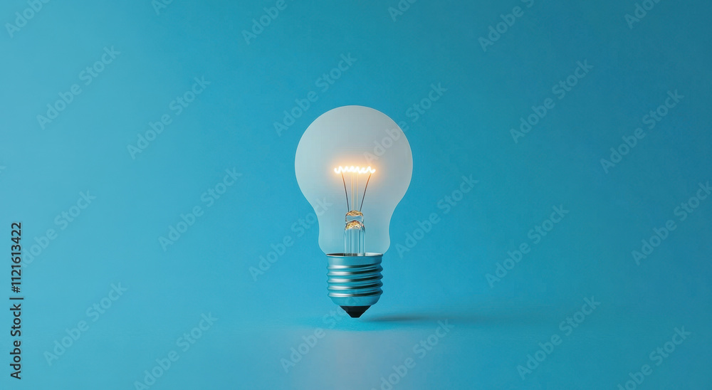 An abstract light bulb glowing on a blue background symbolizes innovation and technology in digital marketing An abstract light bulb glowing on a blue background symbolizes innovation and technology in digital marketing