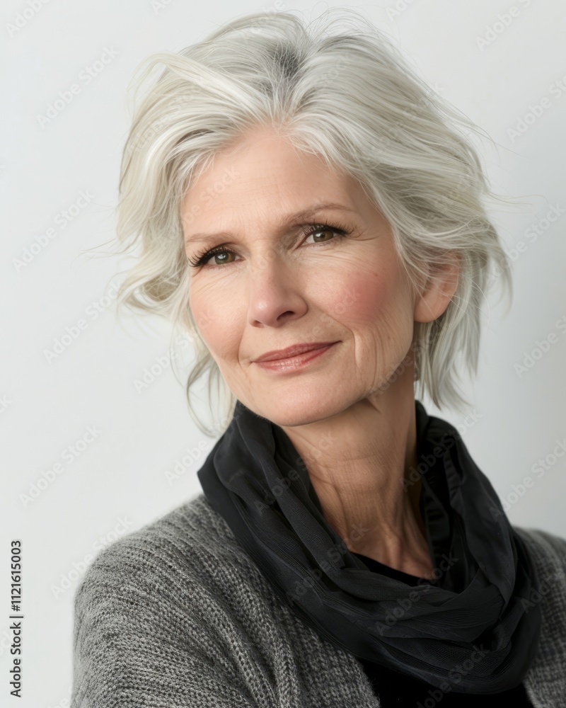 Fototapeta premium Timeless elegance a 1950s inspired mature woman celebrating skincare and beauty