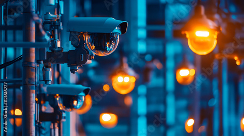 Rugged cameras monitoring entrances of critical infrastructure facilities.