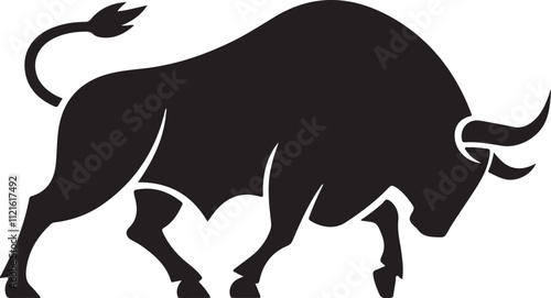Black Bull vector silhouette art of illustration with white background