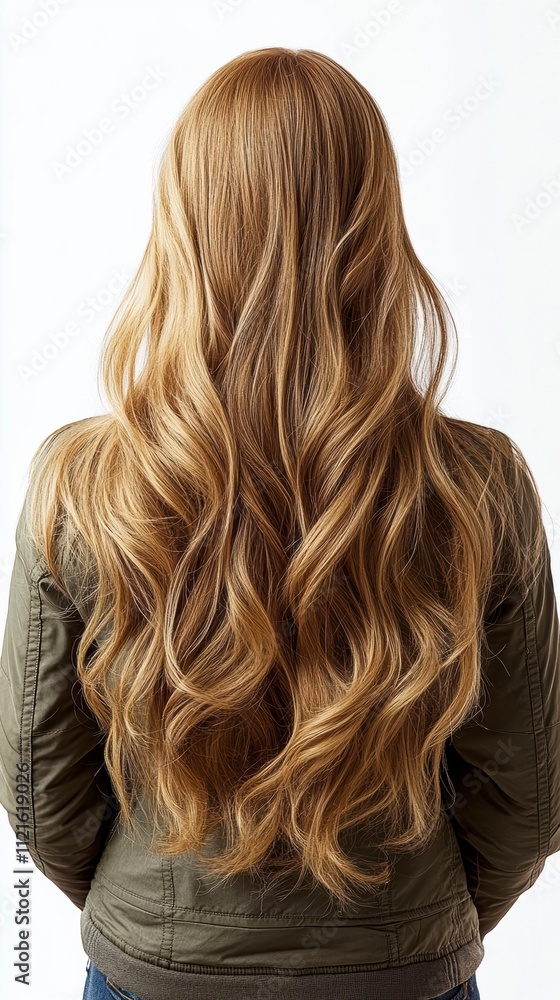 Naklejka premium Long Wavy Blonde Hair Style