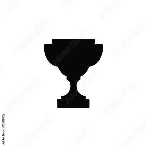 Trophy silhouette, sleek and sharp. Champion's cup outlined in style. Silhouette of a trophy.