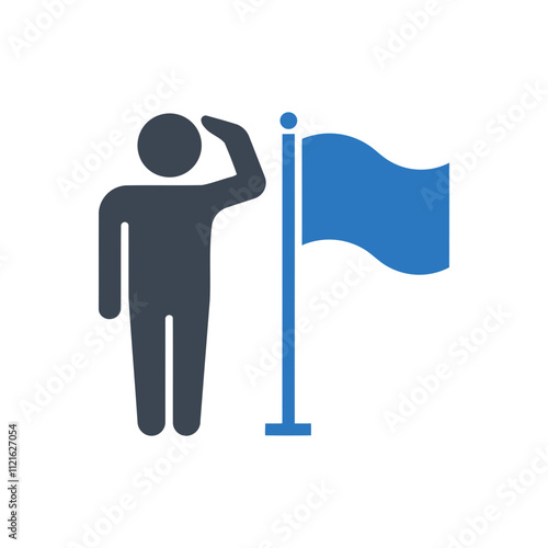 Saluting Flag Icon