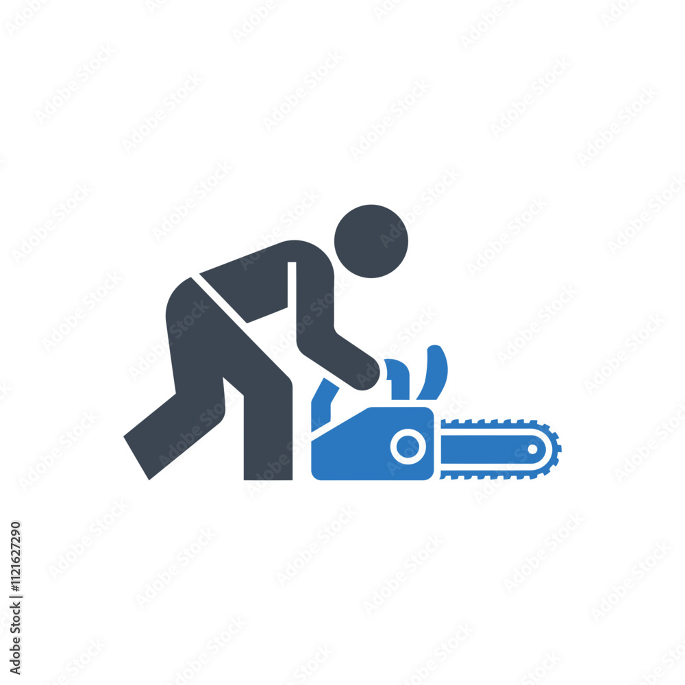 Chainsaw Worker Icon Chainsaw Worker Icon