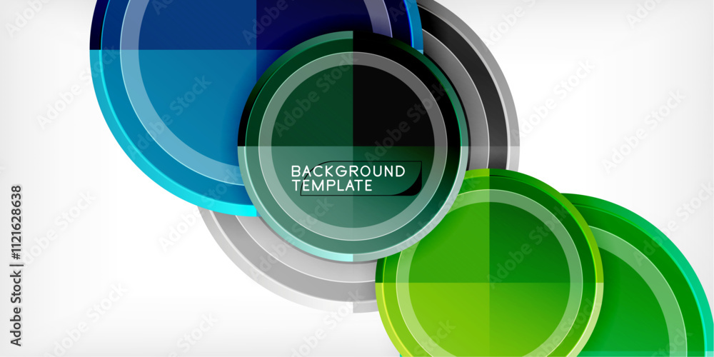 Fototapeta premium Abstract background - multicolored circles, trendy minimal geometric design, vector illustration