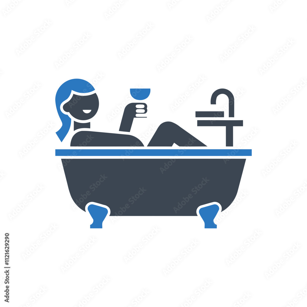 Leisure Bath Time Icon Leisure Bath Time Icon