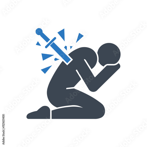 Kneeling Figure with Sword Icon