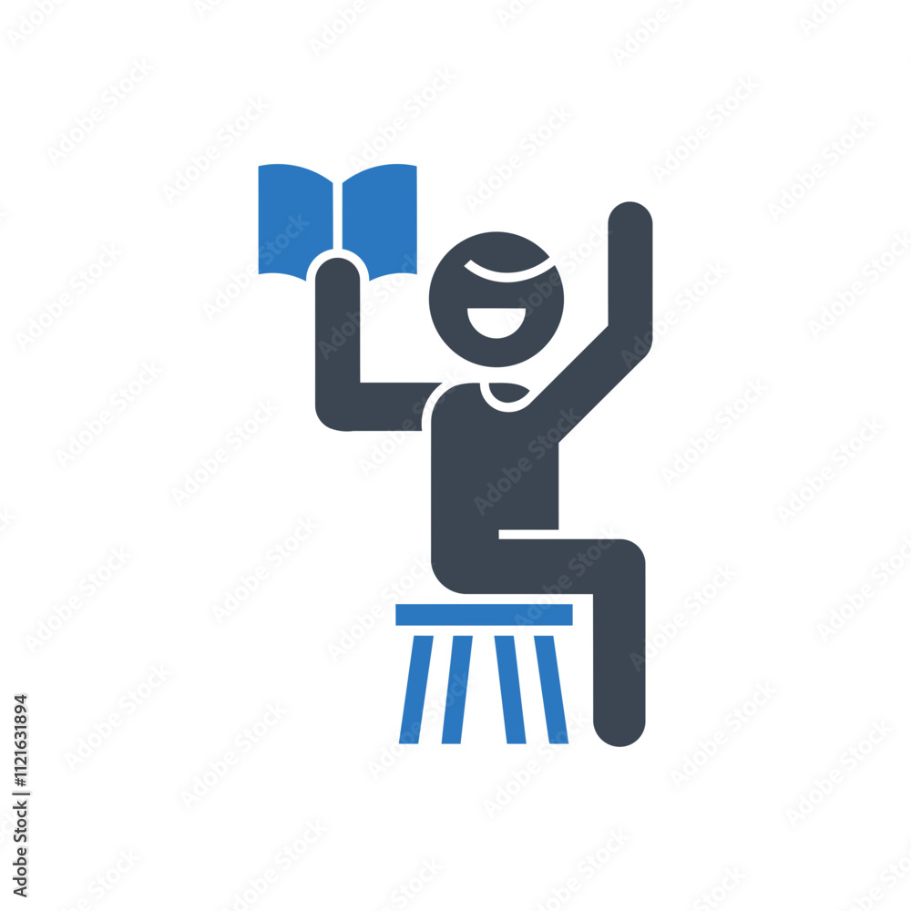 Student Answering with Book Icon Student Answering with Book Icon