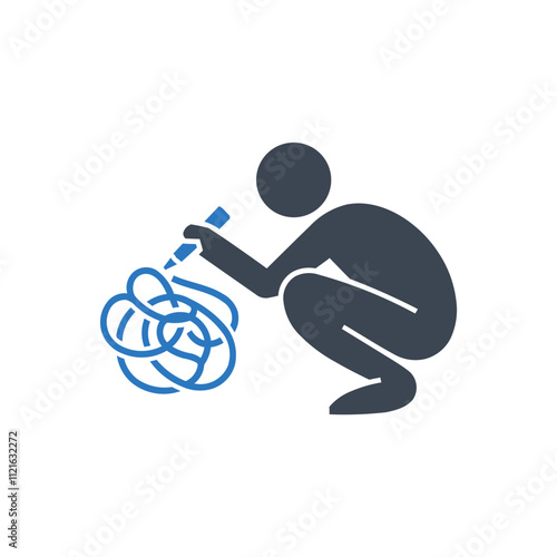Untangling complex lines icon