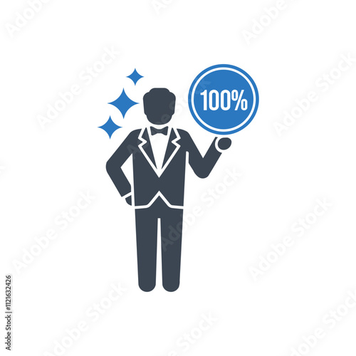 Gentleman achieving perfection icon