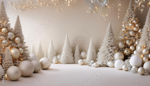 Tło na święta, Merry Christmas, Boże Narodzenie, kartka świąteczna z miejscem na tekst lub życzenia, jasny beżowy kolor